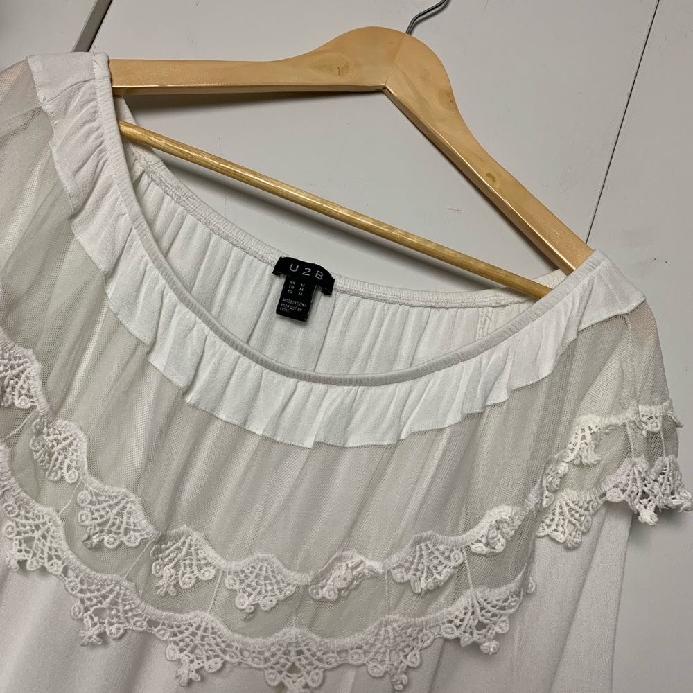 Off-Shoulder White Shirt - Picture 2 of 12